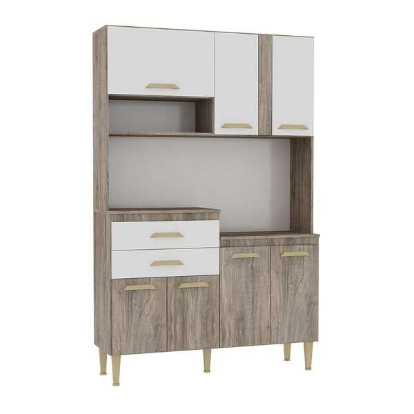 Cozinha Compacta Aperibe 7 Pt Naturalle E Branco