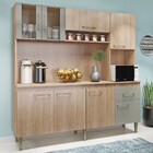 Cozinha Compacta Arizona 8 Portas 1 Gaveta Com Vidro Carvalho