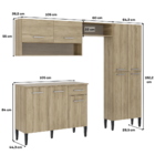 Cozinha Compacta Arizona Classic Carvalho Carraro