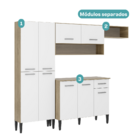 Cozinha Compacta Arizona Glam Carvalho Com Branco Carraro