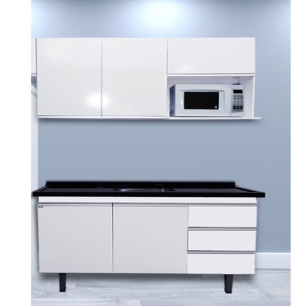 Cozinha Compacta Armário Aéreo E Balcão 150cm