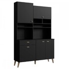 Cozinha Compacta Atena 5 Portas 1 Gaveta Preto Onix - Gralar