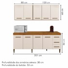 Cozinha Compacta Atenas 9 Portas 3 Gavetas Nature/off White -