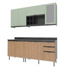 Cozinha Compacta Azaleia 200cm Com Tampo, 4 Peças, 8 Portas E