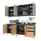 Cozinha Compacta Azaleia 200cm Com Tampo, 4 Peças, 8 Portas E