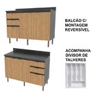 Cozinha Compacta Azaleia 200cm Com Tampo, 4 Peças, 8 Portas E