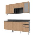 Cozinha Compacta Azaleia 200cm Com Tampo, 4 Peças, 8 Portas E