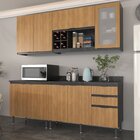 Cozinha Compacta Azaleia 200cm Com Tampo, 4 Peças, 8 Portas E