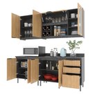 Cozinha Compacta Azaleia 200cm Com Tampo, 4 Peças, 8 Portas E