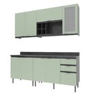 Cozinha Compacta Azaleia 200cm Com Tampo, 4 Peças, 8 Portas E