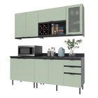 Cozinha Compacta Azaleia 200cm Com Tampo, 4 Peças, 8 Portas E