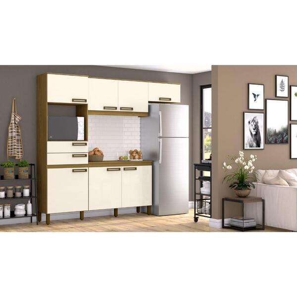 Cozinha Compacta B107 07 Portas 02 Gavetas Briz - Nature/off