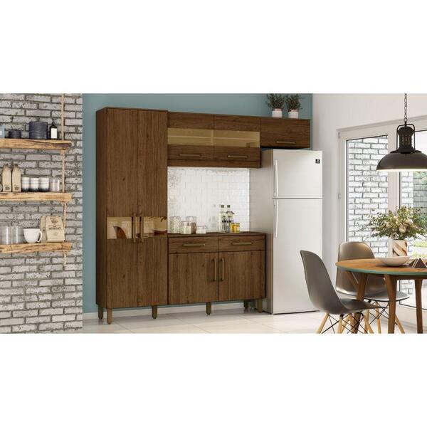 Cozinha Compacta B116 07 Portas 02 Gavetas Briz - Castanho