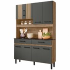 Cozinha Compacta Bari 8 Portas 2 Gavetas Carvalho Rústico/chu