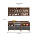 Cozinha Compacta Baronesa 5 Pt 5 Gv Grafite E Marrom