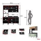 Cozinha Compacta Begônia 180cm 3 Peças, 6 Portas E 4 Gavetas