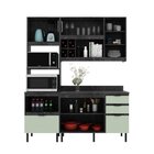 Cozinha Compacta Begônia 180cm 3 Peças, 6 Portas E 4 Gavetas