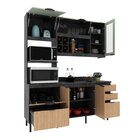 Cozinha Compacta Begônia 180cm 3 Peças, 6 Portas E 4 Gavetas