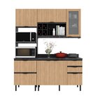 Cozinha Compacta Begônia 180cm 3 Peças, 6 Portas E 4 Gavetas