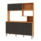 Cozinha Compacta Bella 5 Portas 1 Gavetas Freijó/grafite Belg