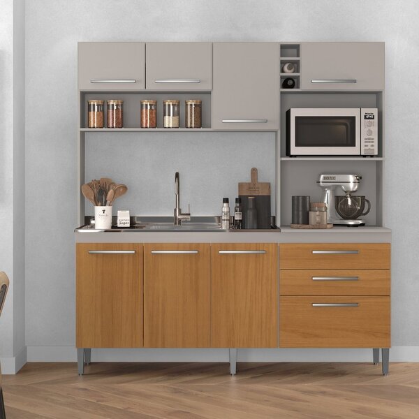 Cozinha Compacta Blume 8 Portas 2 Gavetas Com Nichos E Com Es