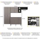 Cozinha Compacta C/ 2 Leds Armário E Balcão Com Tampo Pequim