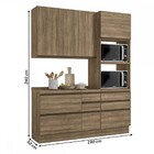 Cozinha Compacta Camila 5 Portas 7 Gavetas Nogal - Kappesberg