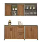 Cozinha Compacta Camponesa 6 Pt 3 Gv Freijó E Cinza