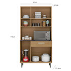 Cozinha Compacta Carol 6 Portas Carvalho Branco Poliman