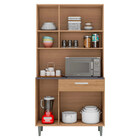 Cozinha Compacta Carol 6 Portas Carvalho Branco Poliman