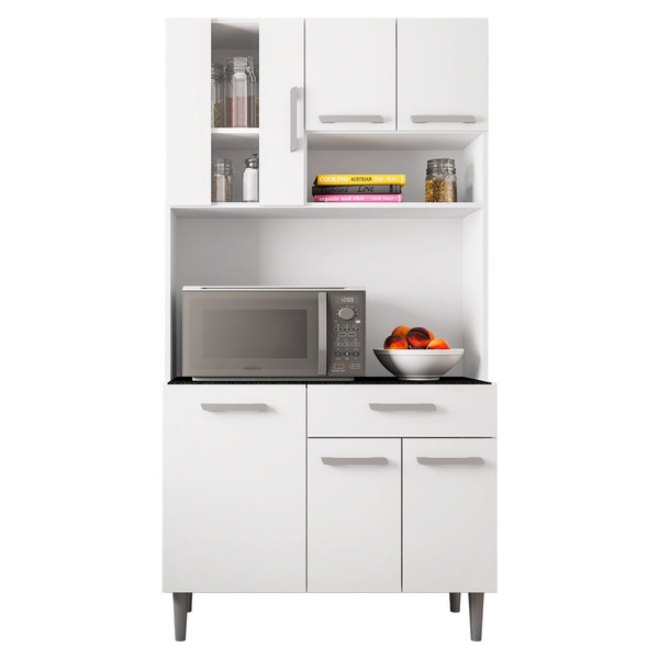 Cozinha Compacta Carol 6 Portas Poliman Branco