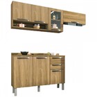 Cozinha Compacta Carol 7 Portas 2 Gavetas Carvalho 13343 - Sa