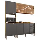 Cozinha Compacta Carol 7 Portas 2 Gavetas Carvalho/grafite 13