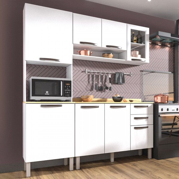 Cozinha Compacta Carol 8 Portas 2 Gavetas Branco 13342 - Sall