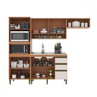 Cozinha Compacta Cecilia 7 Portas 3 Gavetas Ripado Freijó/off