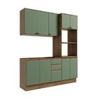 Cozinha Compacta Celeste Kappesberg 100% Mdf Nogueira/verde 1