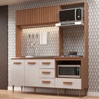 Cozinha Compacta Celine 4 Portas 3 Gavetas Ripado Freijó/off