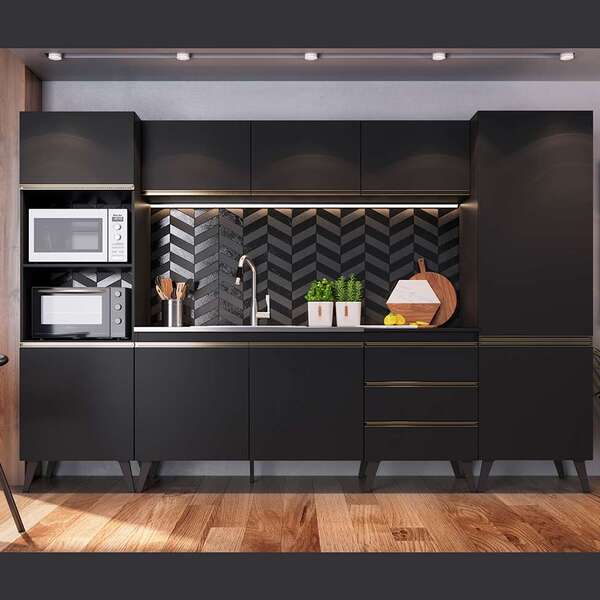 Cozinha Compacta Chloe 9 Pt 3 Gv Preta