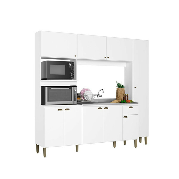 Cozinha Compacta Cm130 Moderna Plus 9 Portas 1 Gaveta Thb