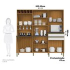 Cozinha Compacta Com 12 Portas 2 Gavetas E Espaço Para Micro-