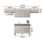 Cozinha Compacta Com 2 Armários Aéreos Malbec Avelã Gabriela