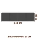 Cozinha Compacta Com 4 Módulos Grafite Etna Poliman