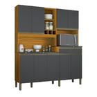 Cozinha Compacta Com 9 Portas 1 Gaveta 100% Mdf Merlot Perfil