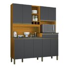 Cozinha Compacta Com 9 Portas 1 Gaveta E Espaço Para Micro-on