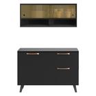 Cozinha Compacta Com Armário E Balcão Preto