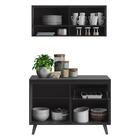 Cozinha Compacta Com Armário E Balcão Preto