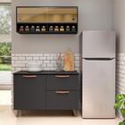 Cozinha Compacta Com Armário E Balcão Preto