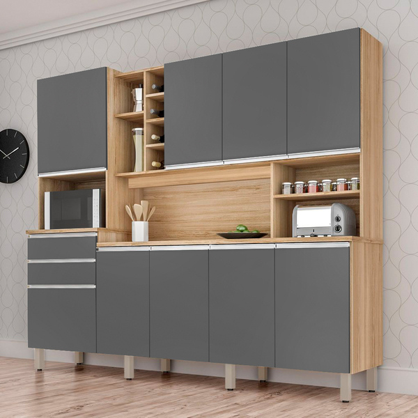 Cozinha Compacta Com Armários, Balcões, Nichos E Adega Barcel