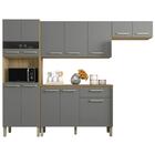 Cozinha Compacta Com Balcão 251cm Louis Z06 Freijó/gris - Mpo