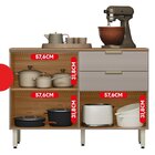 Cozinha Compacta Com Balcão 3 Gavetas Alba Amêndola/nude